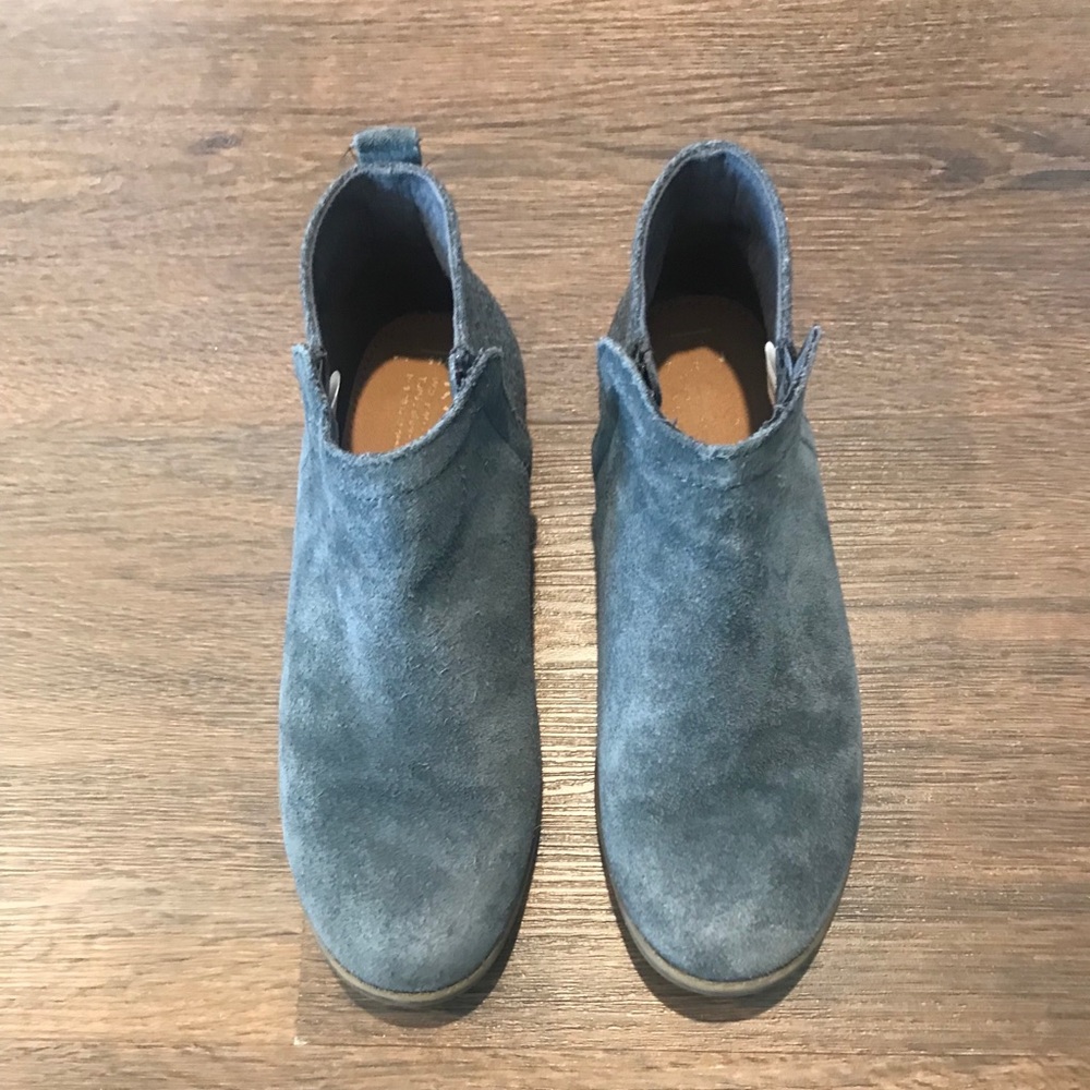 Toms Side Zip Gray Ankle Booties